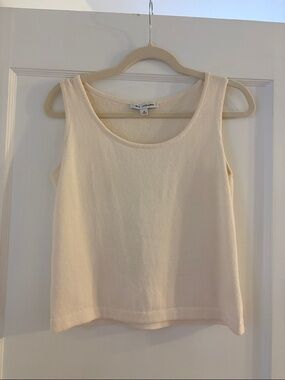 St. John Cream Knit Scoop Neck Tank